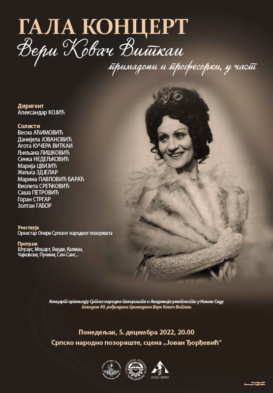 Gala concert - in honor of Vera Kovač Vitka, prima donna and professor